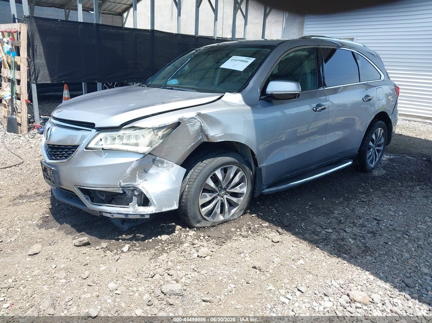 2016 Acura MDX, Front End, IAAI, VIN 5FRYD4H4XGB044216 — photo 2