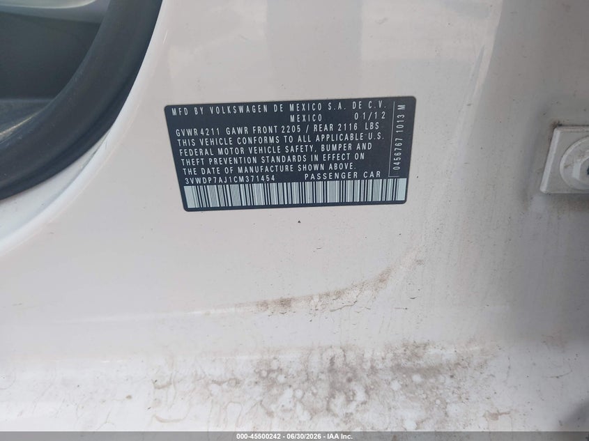 2012 VOLKSWAGEN JETTA 2.5L SE · Фото 9