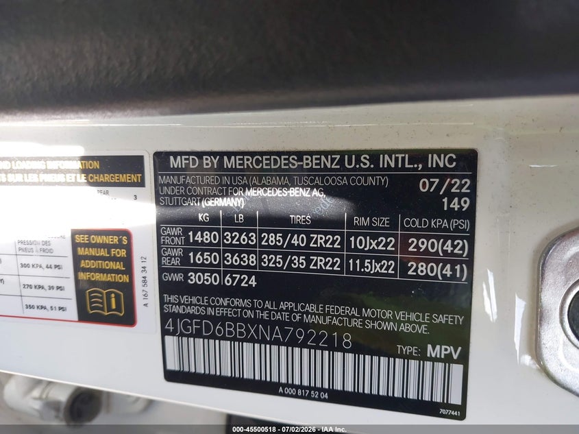 2022 Mercedes-Benz Amg Gle 53 Coupe 4Matic VIN: 4JGFD6BBXNA792218 Lot: 45500518