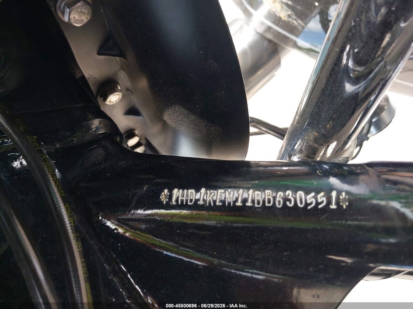 2011 Harley-Davidson Flhtk VIN: 1HD1KEM11BB630551 Lot: 45500696
