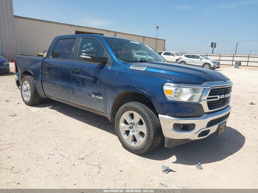 Vin: 1c6rreft4mn593034, lot: 45998942, ram 1500 big horn  4x2 5'7 box 20211