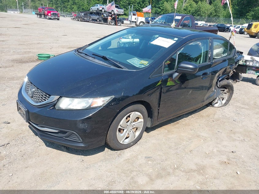 2015 Honda Civic, Левый зад, IAAI, VIN 19XFB2F54FE222835 — фото 2