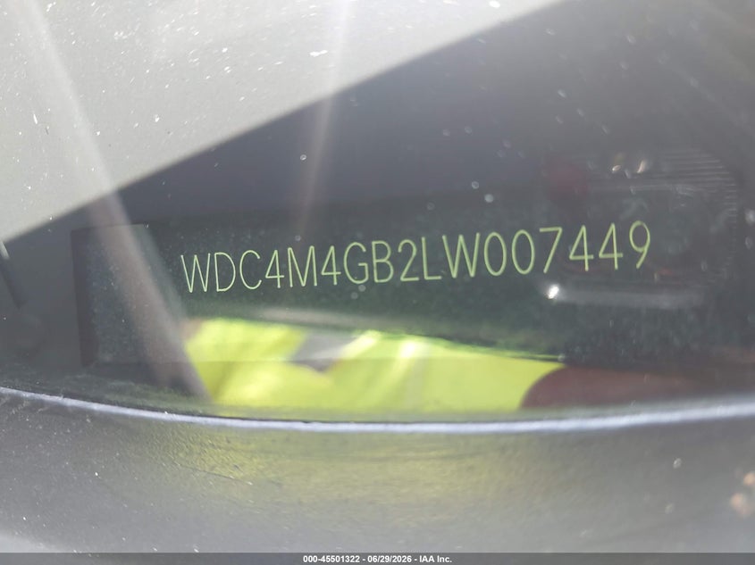 2020 Mercedes-Benz Glb 250 VIN: WDC4M4GB2LW007449 Lot: 45501322