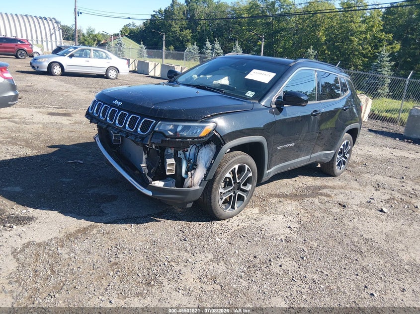 Vin: 3c4njdcn8pt521160, lot: 46000037, jeep compass limited 4x4 20232