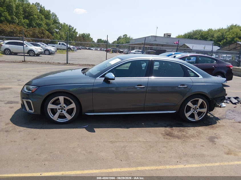 2022 Audi S4 Premium Plus Tfsi Quattro Tiptronic VIN: WAUB4AF42NA045937 Lot: 45501966