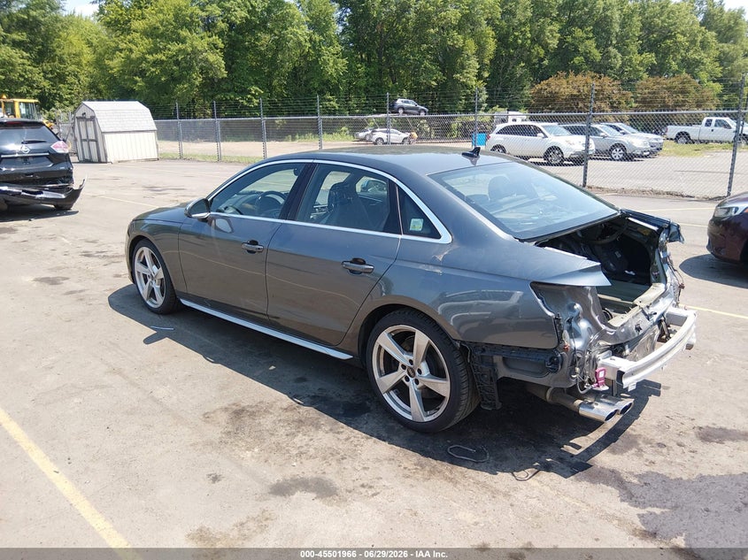 Vin: waub4af42na045937, lot: 46000182, audi s4 premium plus tfsi quattro tiptronic 20223