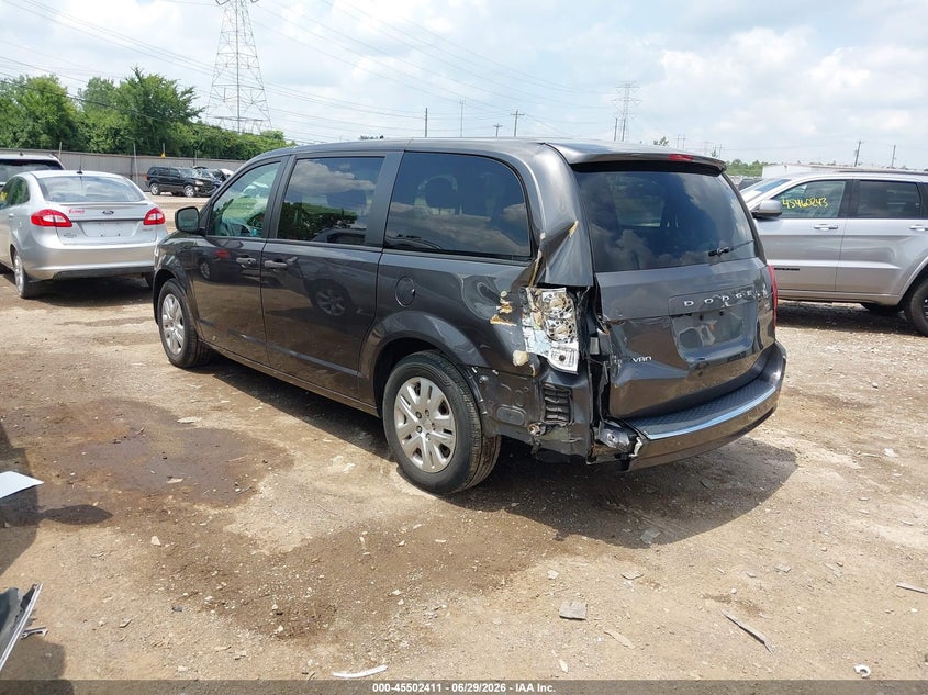 Vin: 2c4rdgbg8lr155811, lot: 46000627, dodge grand caravan se 20203