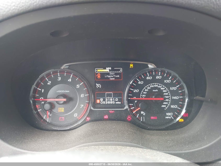 2018 Subaru Wrx Premium VIN: JF1VA1C6XJ9821425 Lot: 45502715