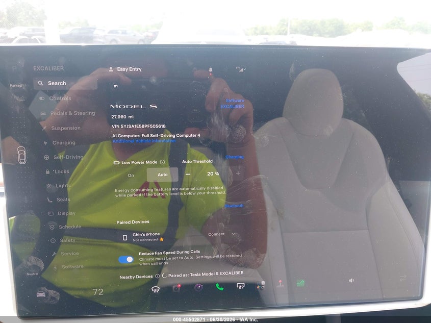 2023 Tesla Model S Dual Motor All-Wheel Drive/Standard Range VIN: 5YJSA1E58PF505618 Lot: 45502871