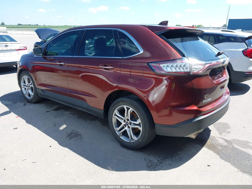 Vin: 2fmtk4k81fbb00869, lot: 46001396, ford edge titanium 20153