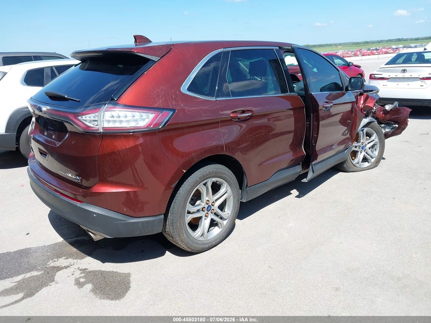 Vin: 2fmtk4k81fbb00869, lot: 46001396, ford edge titanium 20154