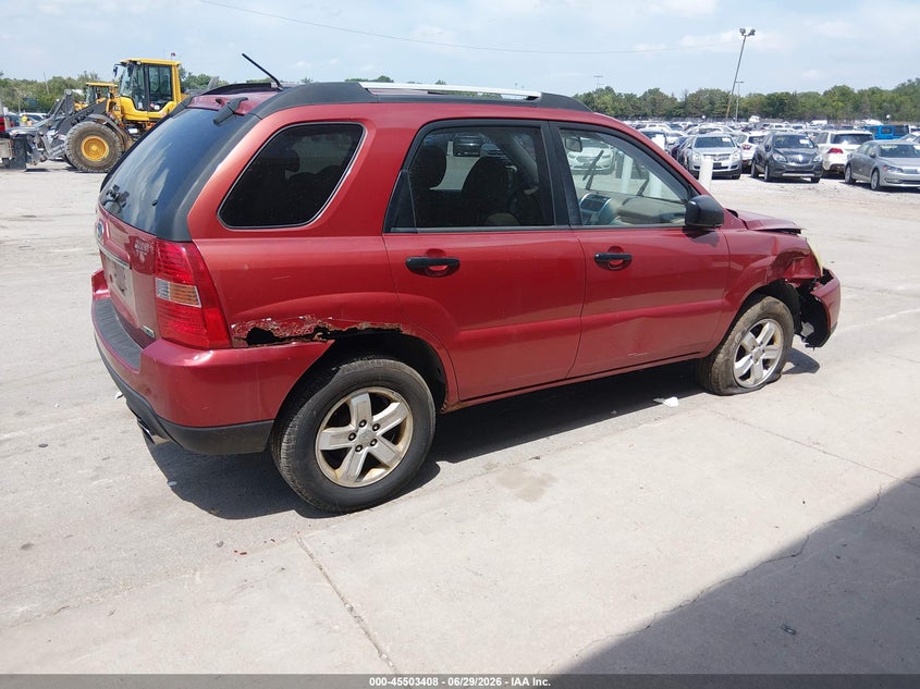 Vin: kndkgca39a7714247, lot: 46001624, kia sportage lx v6 20104