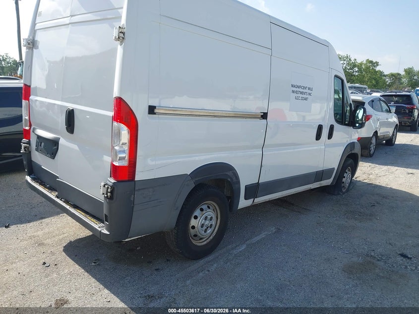 Vin: 3c6trvcg7je113131, lot: 46001833, ram promaster 2500 high roof 136 wb 20184