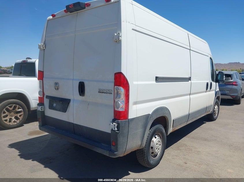 Vin: 3c6lrvdg5se507260, lot: 46001850, ram promaster 2500 tradesman high roof 159 wb w/pass seat 20254