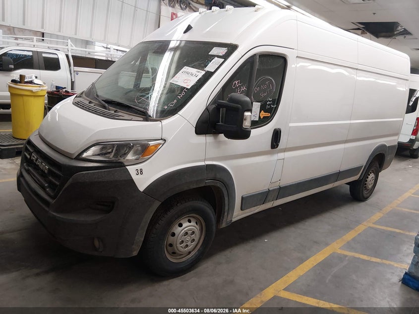 Vin: 3c6lrvdg5se507260, lot: 46001850, ram promaster 2500 tradesman high roof 159 wb w/pass seat 20252