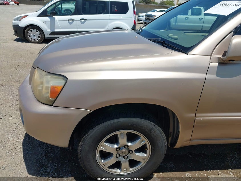 2005 TOYOTA HIGHLANDER SPORT UTILITY VEHICLE 3.3L V-6 DOHC, VVT, 230HP