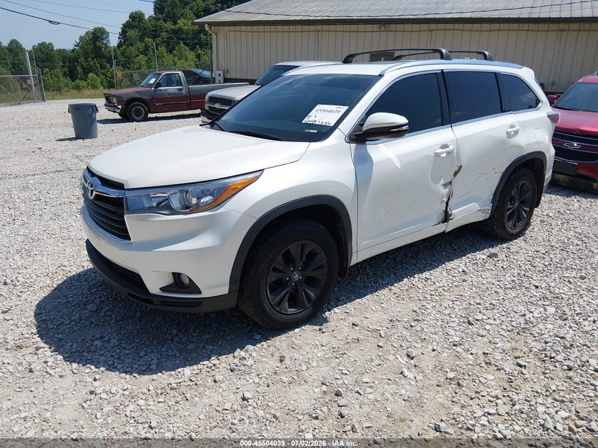 Vin: 5tdjkrfh3gs327547, lot: 46002255, toyota highlander xle v6 20162