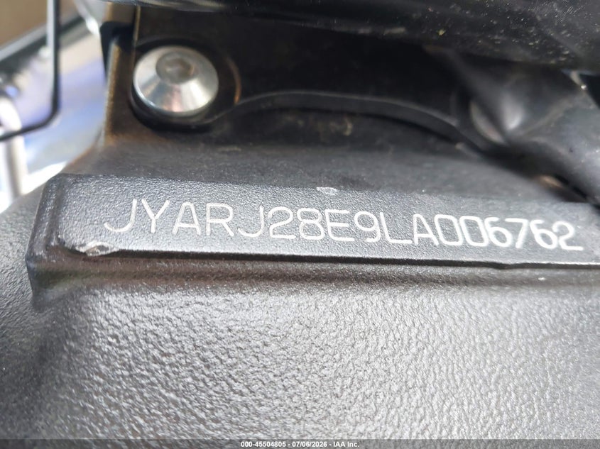 2020 Yamaha Yzfr6 VIN: JYARJ28E9LA006762 Lot: 45504805
