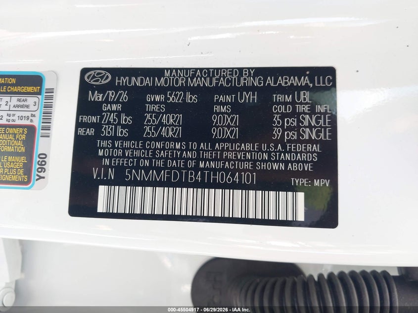 2026 Genesis Gv70 2.5T Sport Prestige VIN: 5NMMFDTB4TH064101 Lot: 45504917
