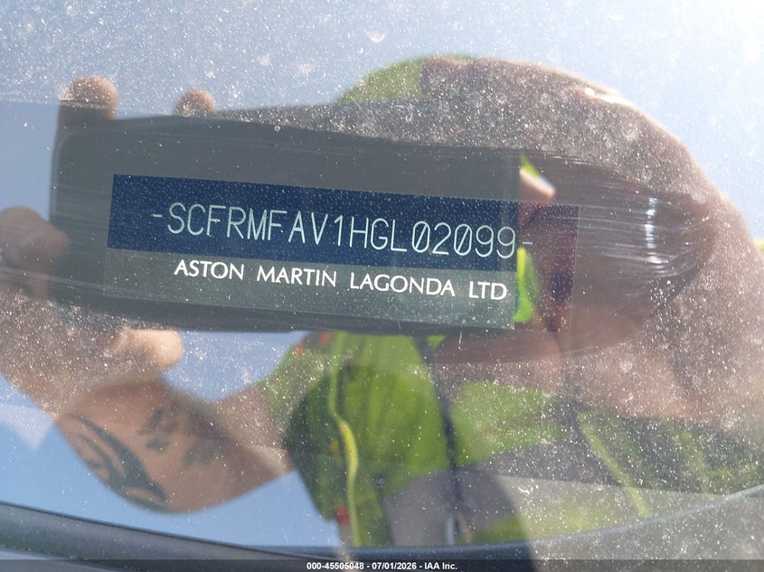 2017 Aston Martin Db11 Launch Edition VIN: SCFRMFAV1HGL02099 Lot: 45505048