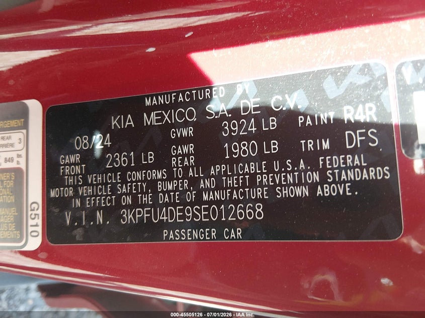 2025 KIA K4 SEDAN 2.0L I-4 DOHC, VVT, 147HP