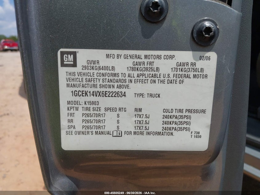 2006 CHEVROLET SILVERADO TRUCK 4.8L V-8 285HP