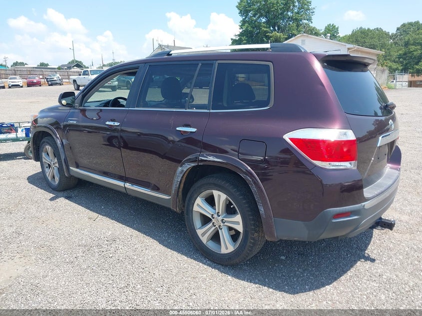 Vin: 5tdyk3eh6cs064073, lot: 46004276, toyota highlander limited v6 20123