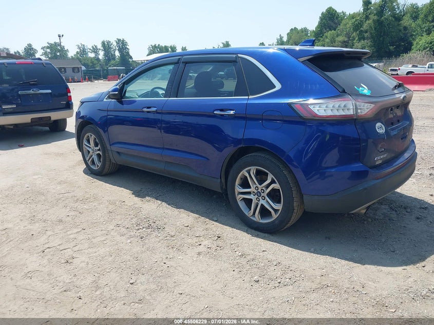 Vin: 2fmtk3k96fbb16469, lot: 46004445, ford edge titanium 20153
