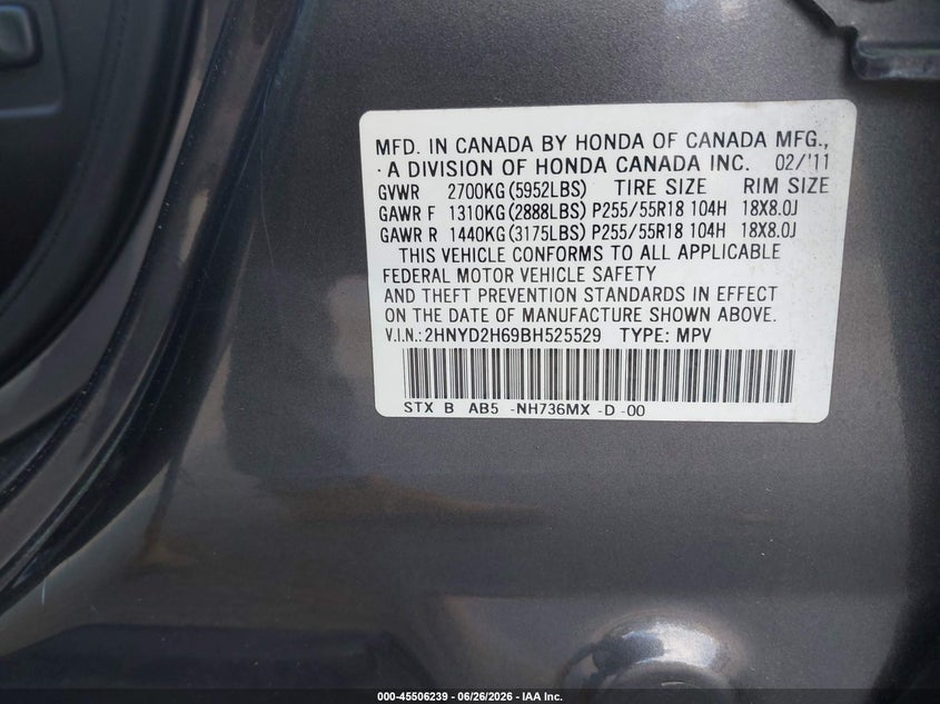 2011 ACURA MDX SPORT UTILITY VEHICLE 3.7L V-6 VVT, 300HP