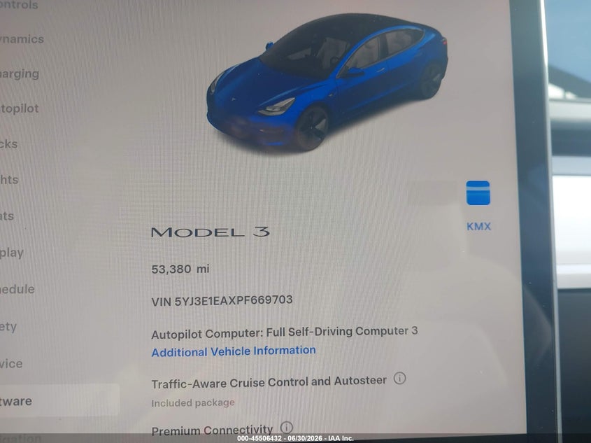 2023 TESLA MODEL 3 auction photo 7