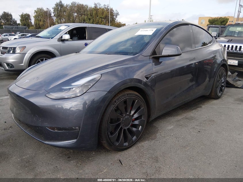 2023 Tesla Model Y, Right Front, IAAI, VIN 7SAYGDEF1PF838202 — photo 2