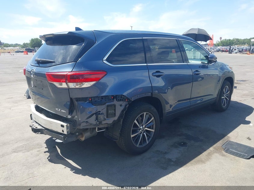 Vin: 5tdjzrfh8ks985059, lot: 46005427, toyota highlander xle 20194
