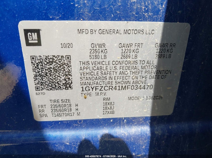 2021 Cadillac Xt4 Fwd Premium Luxury VIN: 1GYFZCR41MF034470 Lot: 45507674