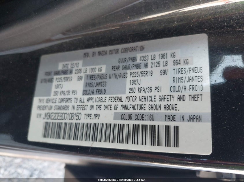 2013 Mazda Cx-5 Grand Touring VIN: JM3KE2DE8D0108150 Lot: 45507682