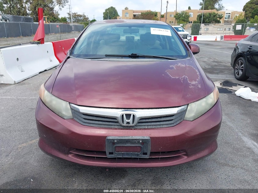 2012 HONDA CIVIC SEDAN 1.8L I-4 VVT, 140HP