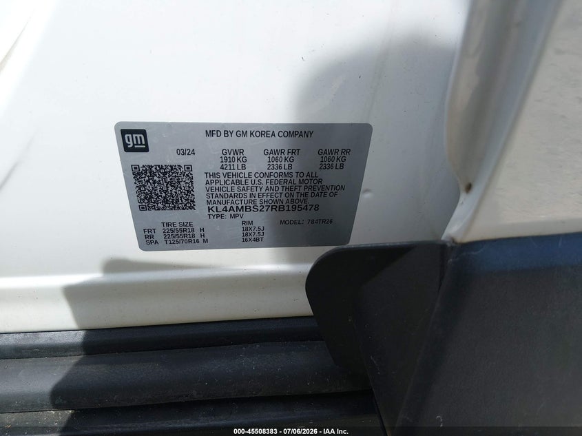 2024 Buick Encore Gx Preferred Fwd VIN: KL4AMBS27RB195478 Lot: 45508383