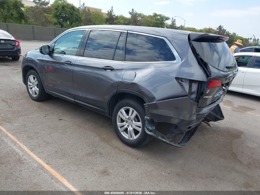 Vin: 5fnyf5h11hb019262, lot: 46006616, honda pilot lx 20173