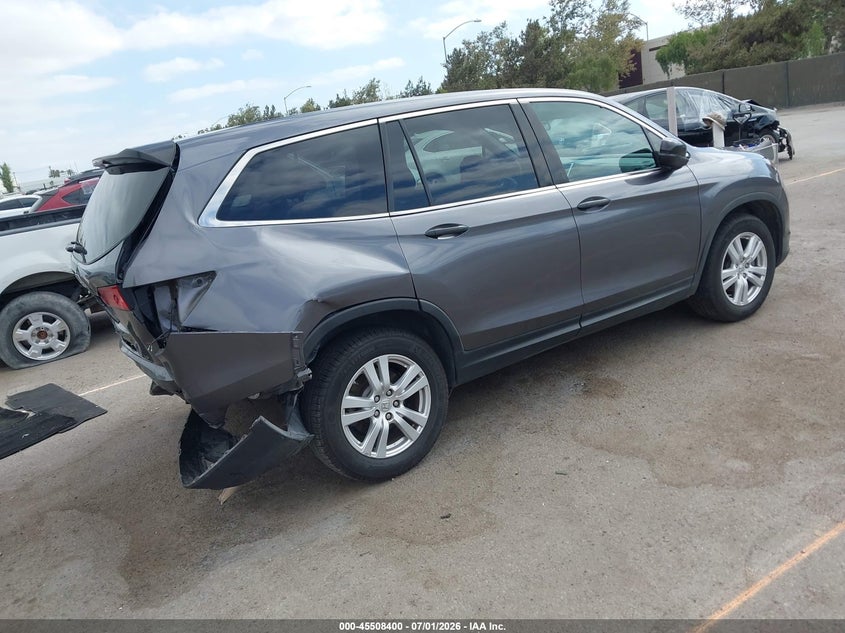 Vin: 5fnyf5h11hb019262, lot: 46006616, honda pilot lx 20174