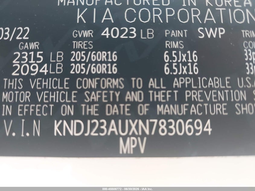 2022 KIA SOUL LX — Photo 9