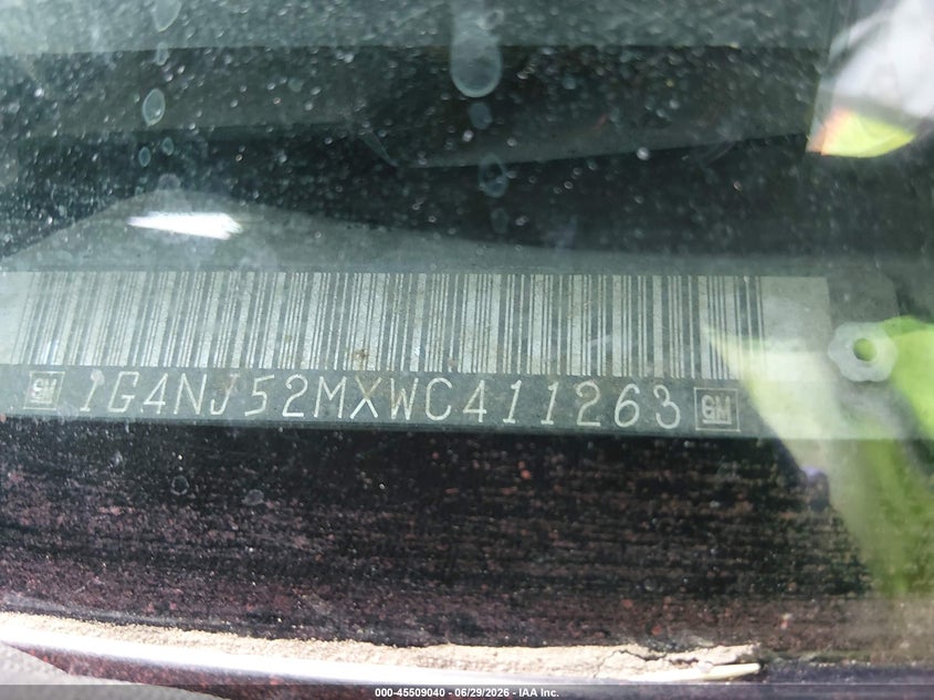 1998 BUICK SKYLARK SEDAN 3.1L V6 FI OHV 12V F2