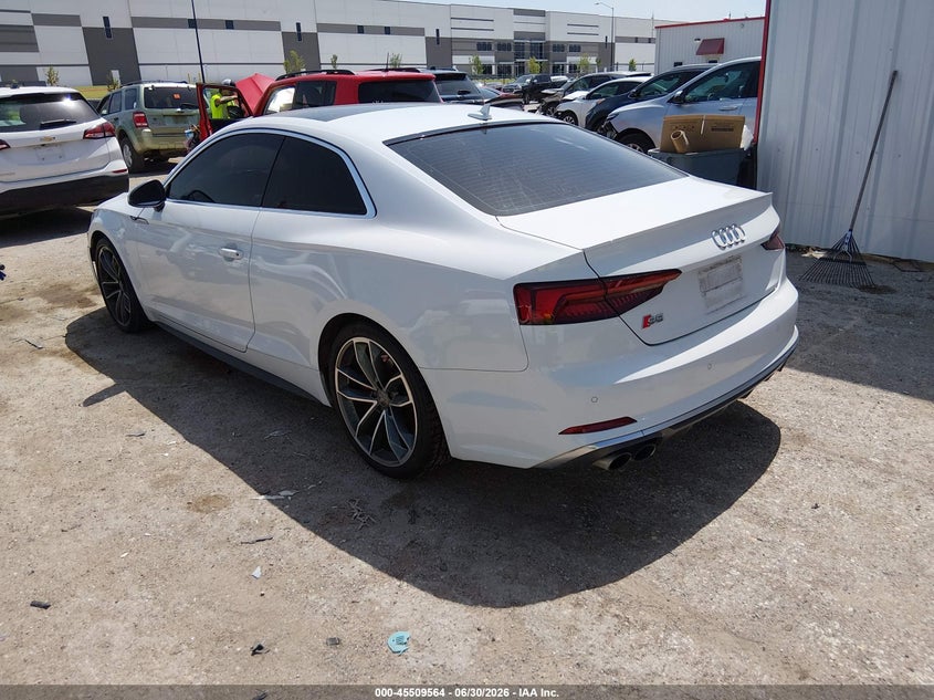 Vin: waup4af55ja024380, lot: 46007780, audi s5 3.0t premium plus 20183