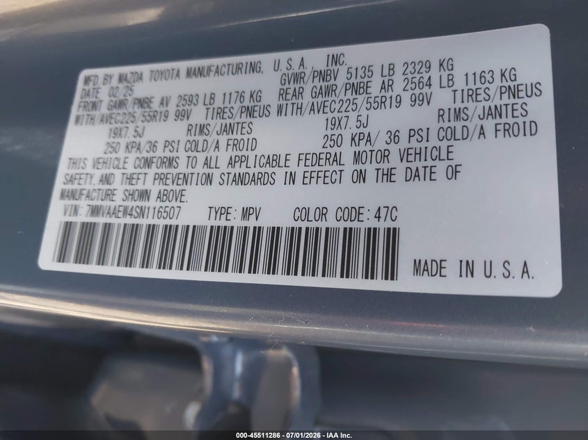 2025 Mazda Cx-50 Hybrid Premium Plus Package VIN: 7MMVAAEW4SN116507 Lot: 45511286