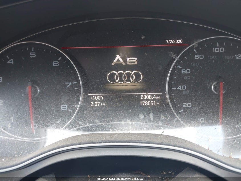 2012 Audi A6 3.0T Premium Plus VIN: WAUGGAFC7CN103633 Lot: 45511444