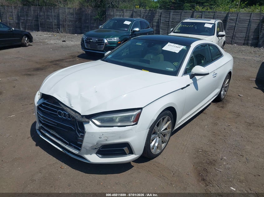 Vin: waupnaf58ja063610, lot: 46010105, audi a5 2.0t premium 20182