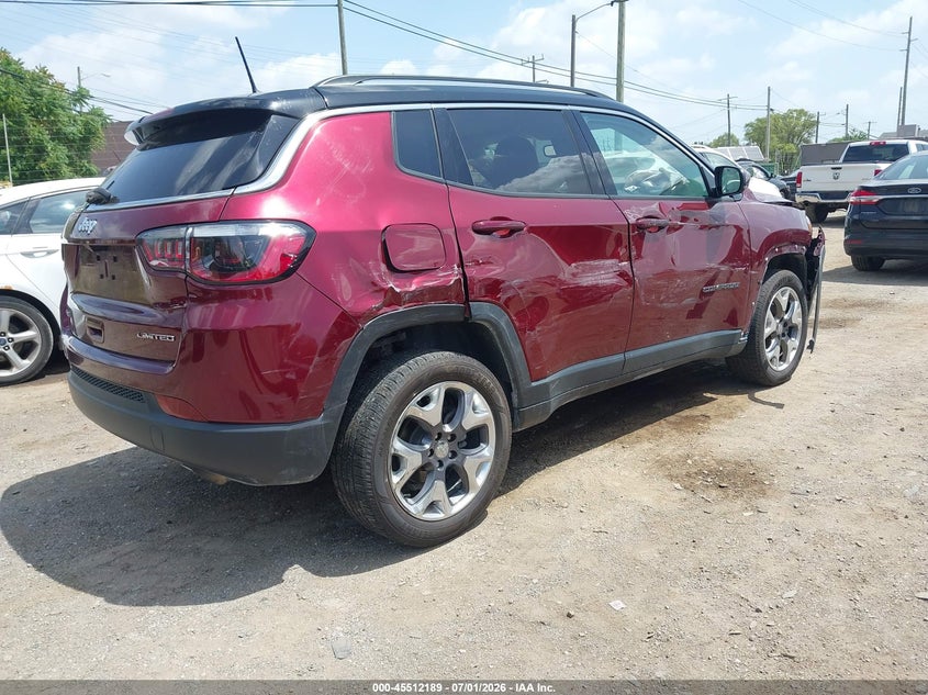 Vin: 3c4njdcbxlt246259, lot: 46010405, jeep compass limited 4x4 20204