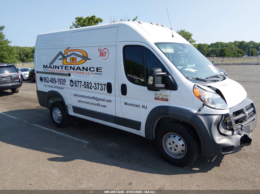 Vin: 3c6trvbg7he531099, lot: 46010465, ram promaster 1500 high roof 136 wb 2017 img_1
