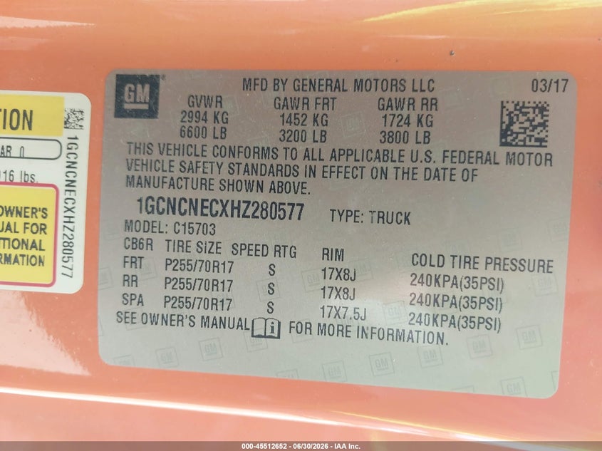 2017 CHEVROLET SILVERADO 1500 WORK TRUCK — Photo 9