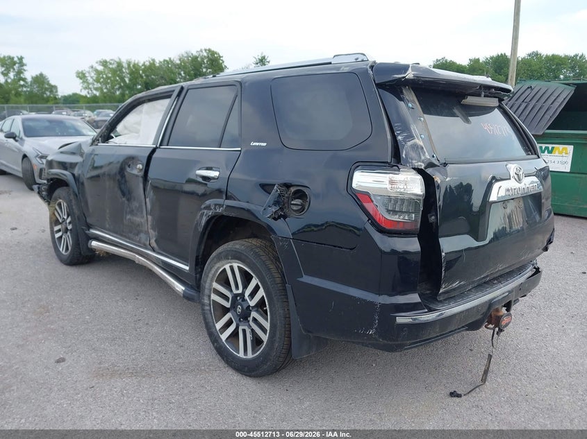 Vin: jtebu5jr4h5445181, lot: 46010929, toyota 4runner limited 20173