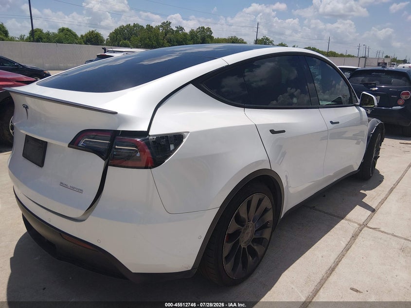 Vin: 5yjygdef2mf178552, lot: 46010962, tesla model y performance dual motor all-wheel drive 20214