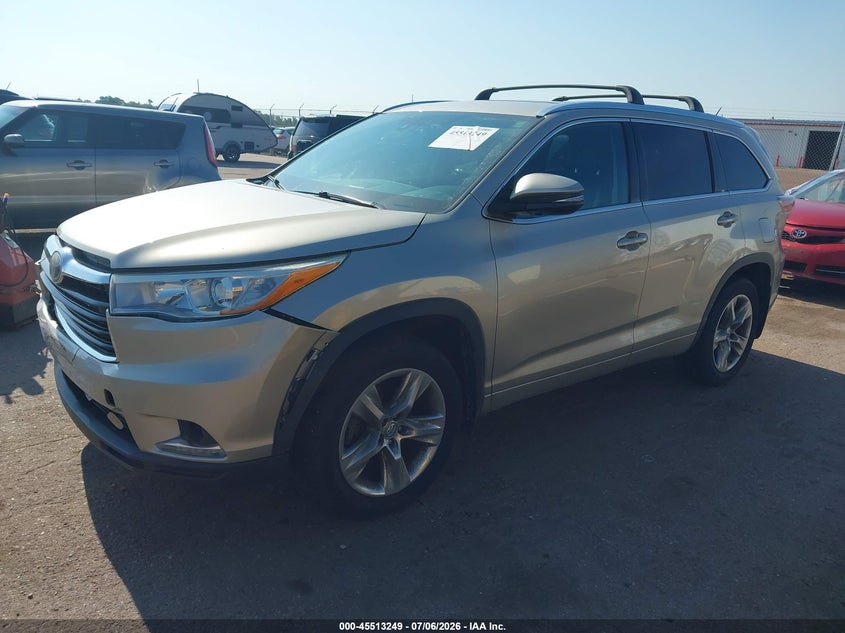 Vin: 5tddkrfh3fs185910, lot: 46011465, toyota highlander limited v6 20152